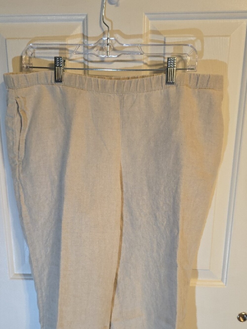 J. Jill Beige/Cream Cropped Linen Blend Pants - Picture 5 of 7
